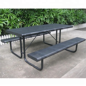Commercial Outdoor Furniture Camping <strong>Table</strong> with <strong>Bench</strong> Powder Coating Rectangular Metal <strong>Garden</strong> Picnic <strong>Table</strong> <strong>and</strong> <strong>Benches</strong> Steel - Product Image 5