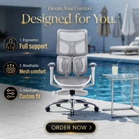 Siège de bureau exécutif moderne de luxe de haute qualité S100, chaise ergonomique en aluminium avec repose-pieds rétractable et dossier réglable