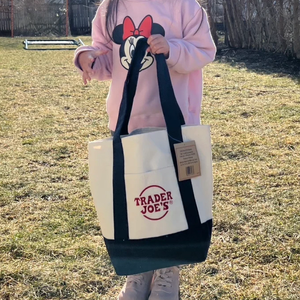 Hot Selling Custom Embroidery Logo Trader Joes <b>Mini</b> Canvas <b>Bag</b> Trader Joe's <b>Tote</b> <b>Bag</b> Grocery Reusable Shopping <b>Totes</b> - Product Image 3