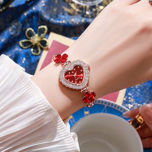 Montre de mode pour femmes tendances coeur cadran fleur forme bande montre à Quartz dames cadeaux décontractés - Product Image 4