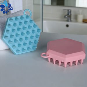 Silicone Hexagonal <b>Shampoo</b> <b>Brush</b> Scalp Massager Anti Itch Hair Cleanser For General Use - Product Image 2