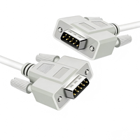 Cable Serial RS232 DB9 Macho a Macho de 9 Pines D-Sub, Cable de Cobre Trenzado con Cubiertas de Plástico Moldeado Blanco
