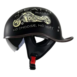 Helm Sepeda Motor Pria dan Wanita, Helm Sepeda Motor Sertifikasi Dot Semua Musim, Helm Keselamatan Berkendara Antik Universal