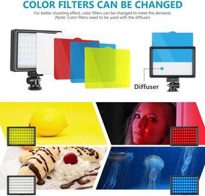 2 packs de kit d'éclairage photographique portable USB LED avec mini trépied réglable et <span class=keywords><strong>filtre</strong></span> de couleur - Product Image 2
