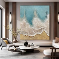Cuadro Grande 3D de Paisaje Costero, Arte Texturizado, Lienzo Abstracto, Decoración de Pared, Regalo para la Inauguración de una Casa