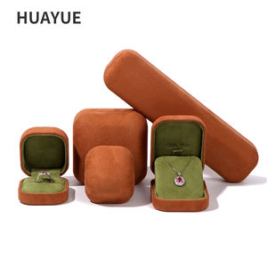 Huayue, оптовая продажа, роскошные ювелирные изделия, Подарочная коробка, кольцо, ожерелье, упаковка, бархатная шкатулка для ювелирных изделий - Product Image 1