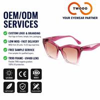 TWOOO T1843 Individuelles Logo Neue TR90 Sonnenbrille Modischer Einfacher Stil Pendler-Trend UV400 Geschlechtsneutral Fabrik-Großhandel