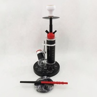 Set Hookah Shisha Aluminium Berkualitas Tinggi dengan Lapisan Lacquer, Mewah Modern, Narguile Chicha Pipa Air dengan Lampu LED untuk Pesta Lounge