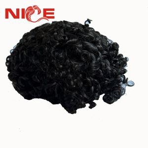 <span class=keywords><strong>ผม</strong></span>แท้สีดำธรรมชาติ 1B ขนาด 4 มม. 6 มม. 8 มม. แบบ Afro Wavy Curly  พร้อมฐาน PU บาง สำหรับผู้ชาย - Product Image 2
