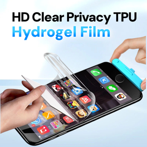 Protection d'écran en <span class=keywords><strong>verre</strong></span> pour iPhone 14 15 13 12 Pro Max, anti-rayures, incassable, film hydrogel TPU transparent HD facile à poser - Product Image 4