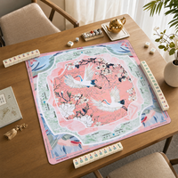 Tapete de Mahjong Americano de Caucho Natural de Lujo Lavable, 33x33 Pulgadas, Impermeable, Plegable y Portátil
