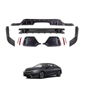 Auto Diffuser ABS Car Rear Bumper Parts Body Kit For Honda Civic Hatchback 2016-2023