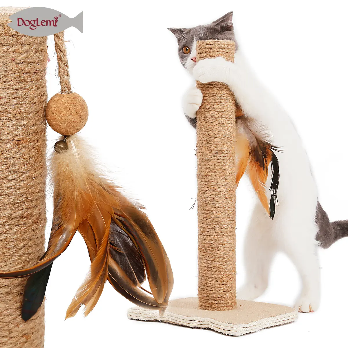 Moderno luxo animal de estimação, corda de sisal, risco, posts, escalada, quadro, brinquedos naturais de gato