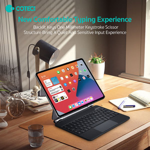 Bàn phím từ tính COTECi Trackpad, ốp bàn phím Magic <span class=keywords><strong>Keyboard</strong></span> dành cho <span class=keywords><strong>iPad</strong></span> thế hệ thứ 9, 10 và <span class=keywords><strong>iPad</strong></span> Pro 12.9 - Product Image 6