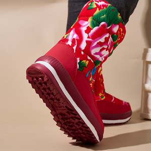 Bottes <span class=keywords><strong>de</strong></span> <span class=keywords><strong>neige</strong></span> hautes <span class=keywords><strong>de</strong></span> style ethnique pour le commerce extérieur, doublées <span class=keywords><strong>de</strong></span> polaire, épaisses, bottes <span class=keywords><strong>de</strong></span> grande taille du nord-est, chaussures chaudes pour l'extérieur, hiver - Product Image 4