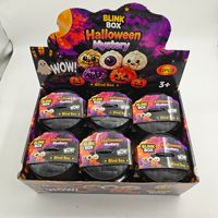 Jouet Squishy Halloween en forme de boulette, fantôme, citrouille, œil, avec paillettes, boîte mystère, doux à presser, sensoriel, anti-stress, cadeau, boulette de pectine