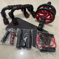 Kepler KC634 Offre Spéciale Kit Rouleau Abdominal, Barre de Push-Up, Corde à Sauter, Poignée de Musculation, Genouillère pour Entraînement Abdominal et Renforcement du Tronc