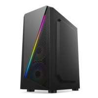 Boîtier PC ATX professionnel de taille moyenne avec panneau latéral en verre trempé pour bureau professionnel et jeux sur ordinateur de bureau, prend en charge le radiateur de 360 mm