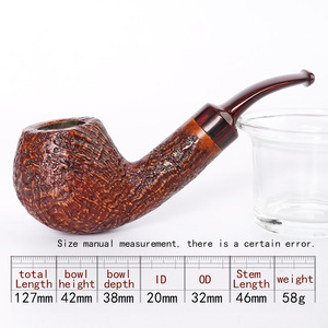 Briarwood Tobacco Pipe Sandblasted Apple Shape Straight Type Handcrafted For Smoking - Product Image 4