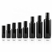 Emballage YAN, flacon en verre opaque noir personnalisé de 5 ml, 10 ml, 15 ml, 20 ml avec bille roulante en acier, huile essentielle, parfum