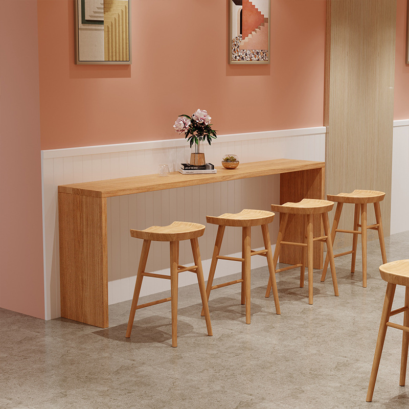 Modern Solid Wood Long Wall Bar