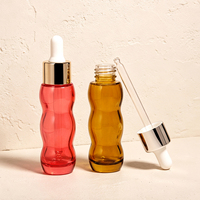 Flacon compte-gouttes en verre double gourde de 30 ml avec bouchon électroplaqué or pour huiles essentielles, sérums et soins de la peau, personnalisable avec logo – Vente en gros