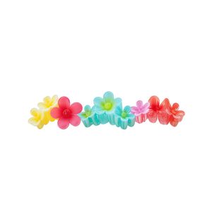Pince à cheveux fleur de frangipanier Angelina 9,5 cm, en plastique coloré, style doux, pour femmes et filles, accessoire capillaire décontracté - Product Image 1