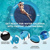 Hamac aquatique gonflable, ponton flottant rond, bouée gonflable avec porte-gobelets, plateforme de piscine pour adultes