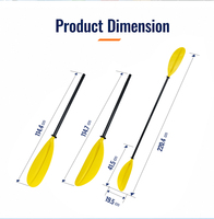 Pagaie de kayak professionnelle Baicheng BC-KAYAK, amovible, à deux pales en PP, en aluminium léger, en deux sections, pour les eaux calmes et briseées