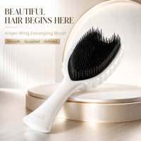 Peigne de coiffure massant à coussin d'air en plastique pour femmes, en forme d'ange, mignon, double usage pour cheveux secs et humides, design aile style reine