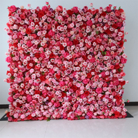G Mariage Floral Marié Décoration de Scène Toile de Fond Toile de Fond Mur 8x10 Tissu Rose Artificiel 5d Rose Fleur Mur avec Support