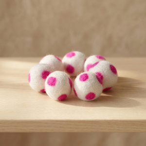 Handmade Polka Dot Felt Balls Christmas Decorations Ornament Nepal <b>Crafted</b> Christmas Ornament - Product Image 3