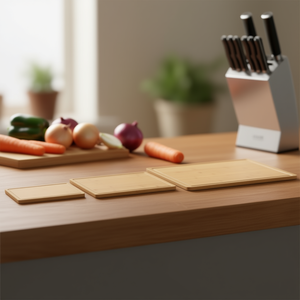 Ensemble de planches à découper en bambou, 3 pièces, rectangulaires, en bois naturel, pour la préparation des aliments - Product Image 2