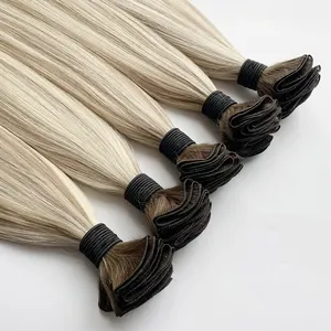 Hot Sale Volume Weft Hair Extensions Human Remy Virgin Cuticle Hair Double Drawn Best Double Drawn Hand Tied Weft