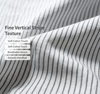 Tissu 100% Coton Teint Fil à Rayures Verticales Fines Légères 40S 115GSM Tissage Uni pour Chemises, Pantalons, Robes, Textiles de Maison, Filles