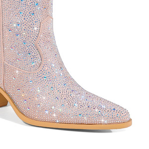 Scarpe da <span class=keywords><strong>donna</strong></span> di alta qualità rosa con tacco alto da Cowboy stivali da <span class=keywords><strong>donna</strong></span> - Product Image 6