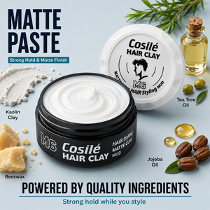 Arcilla capilar de marca privada M6, pasta mate con aceite de jojoba, fijación fuerte, acabado natural para todo tipo de cabello, fragancia herbal. - Product Image 1