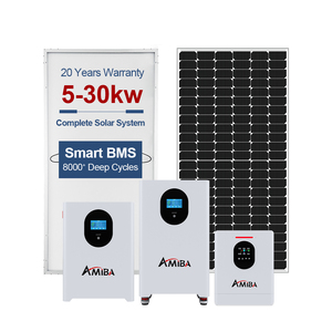 Kit Completo de Sistema Solar Doméstico de 10kw 15kw 20kw 30kw, Sistema de Energía Solar Híbrido con Batería de Litio de 10kwh 20kwh 30kwh 40kwh - Product Image 1
