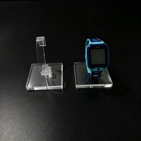 Support de présentation de montres en acrylique transparent pour bureau, avec design mobile, support multifonction pour bracelets et joncs (7x7x1cm)