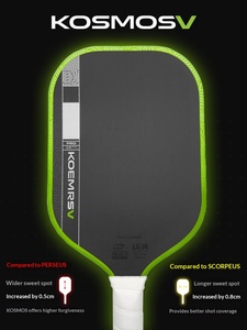 Raquette de pickleball KosmosV Gen5 T700 en fibre de carbone brute - Noyau PP de 16 mm, thermoformée, haute rotation et contrôle pour les tournois - Product Image 2