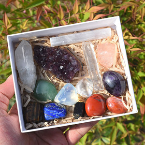 Đá Luân Xa Tùy Chỉnh Pha Lê Với Hộp Chữa Bệnh 7 Luân Xa Thiền Pha Lê Đặt - Product Image 1