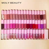 Gloss de labios de etiqueta privada, brillante, transparente, colores rosa, rojo, marrón, negro, base de labios a granel, venta al por mayor