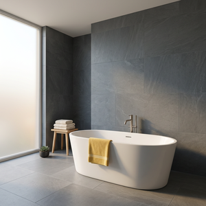 Revêtement mural en pierre de lave noire Flatstone Ocean, durable, écologique, anti-acide, design moderne, pour usage intérieur/extérieur, garantie 5 ans - Product Image 5