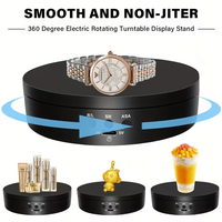 Présentoir rotatif électrique 3 vitesses de 13,8 cm en ABS, support de bijoux pour photographie avec miroir, capacité de charge de 5,4 pouces / 6,6 lb