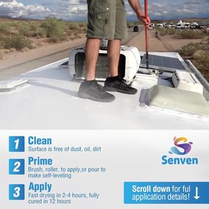 Scellant et revêtement de toit en silicone blanc pour <span class=keywords><strong>camping</strong></span>-<span class=keywords><strong>car</strong></span>, 1 gallon, imperméable, réfléchissant solaire, réparation des fuites pour remorques, <span class=keywords><strong>camping</strong></span>-cars, motorhomes - Product Image 6
