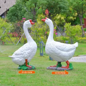 屋外ガーデン樹脂ホワイトグースダックモデル装飾環境にやさしい模造動物彫刻ヴィラ芝生景観装飾 - Product Image 6