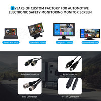 Mini pantalla IPS de 7 pulgadas, Monitor de marcha atrás para coche, entrada RCA, reproductor de vídeo, función abatible, Compatibilidad de señal CVBS, LCD retrovisor