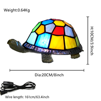 Lampe de chevet Tiffany Tortoise en verre teinté pour enfants, lampe de table décorative pour chambre d'enfant, lampe de chevet avec décoration de lit, en stock aux États-Unis