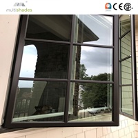 Fenêtres à battants en aluminium USA NFRC pour hôtels et maisons, à ouverture extérieure, ultra-minces, à cadre étroit, personnalisées, à rupture de pont thermique Low-E
