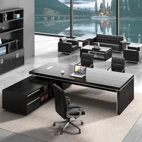 Bureau de direction de luxe nordique, bureau modulaire Foshan avec armoire